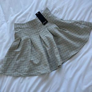 NastyGal petite check pleated skirt